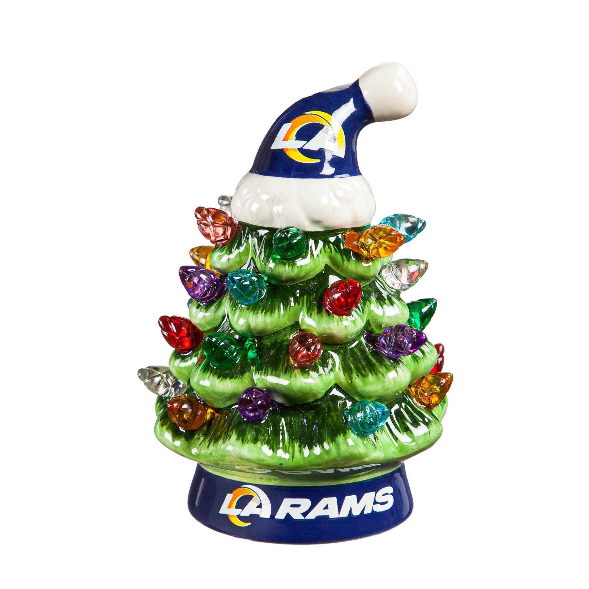Alt View 1. Evergreen Enterprises - Los Angeles Rams 2-Pack 4" Ceramic LED Christmas Tree Set - Multicolor.
