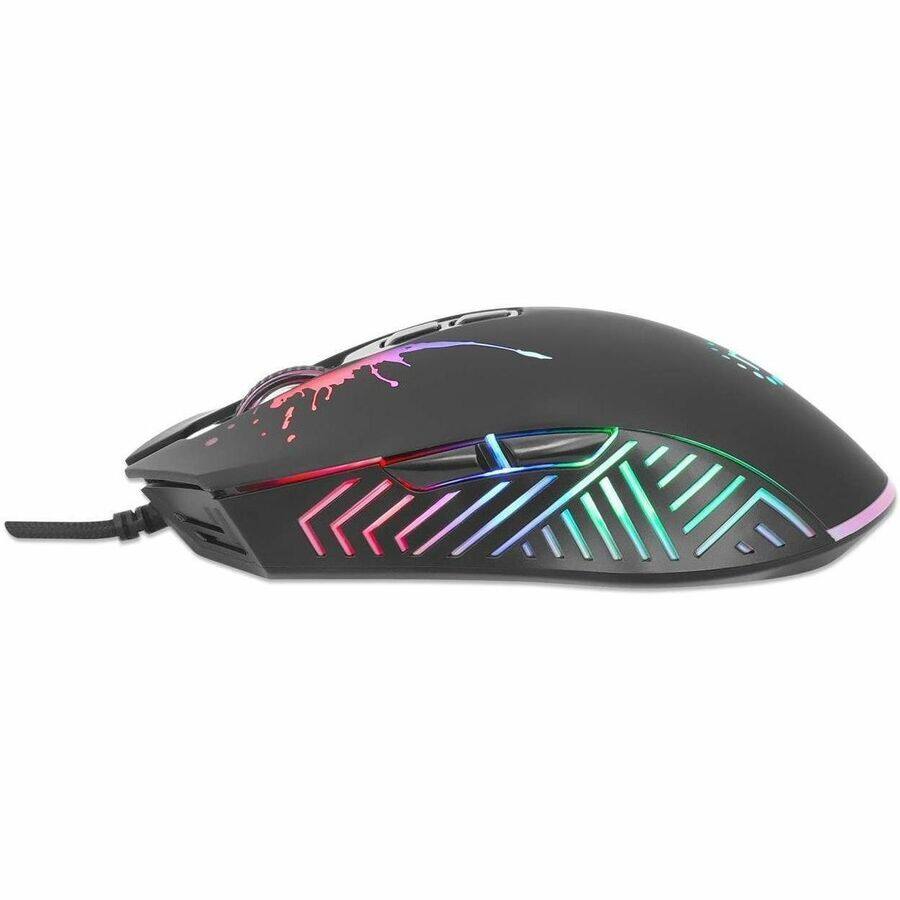Alt View 6. Manhattan - Manhattan 7200 DPI RGB LED Wired Optical Seven Button USB Gaming Mouse - Optical - Cable - Black - USB 2.0 Type A - 7200 - Black.