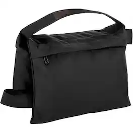 Lectronify - 15 lb Filled Saddle Sandbag, Cordura Nylon Water-Resistant Studio Counterweight with Double Zipper and Webbed Handles - Black