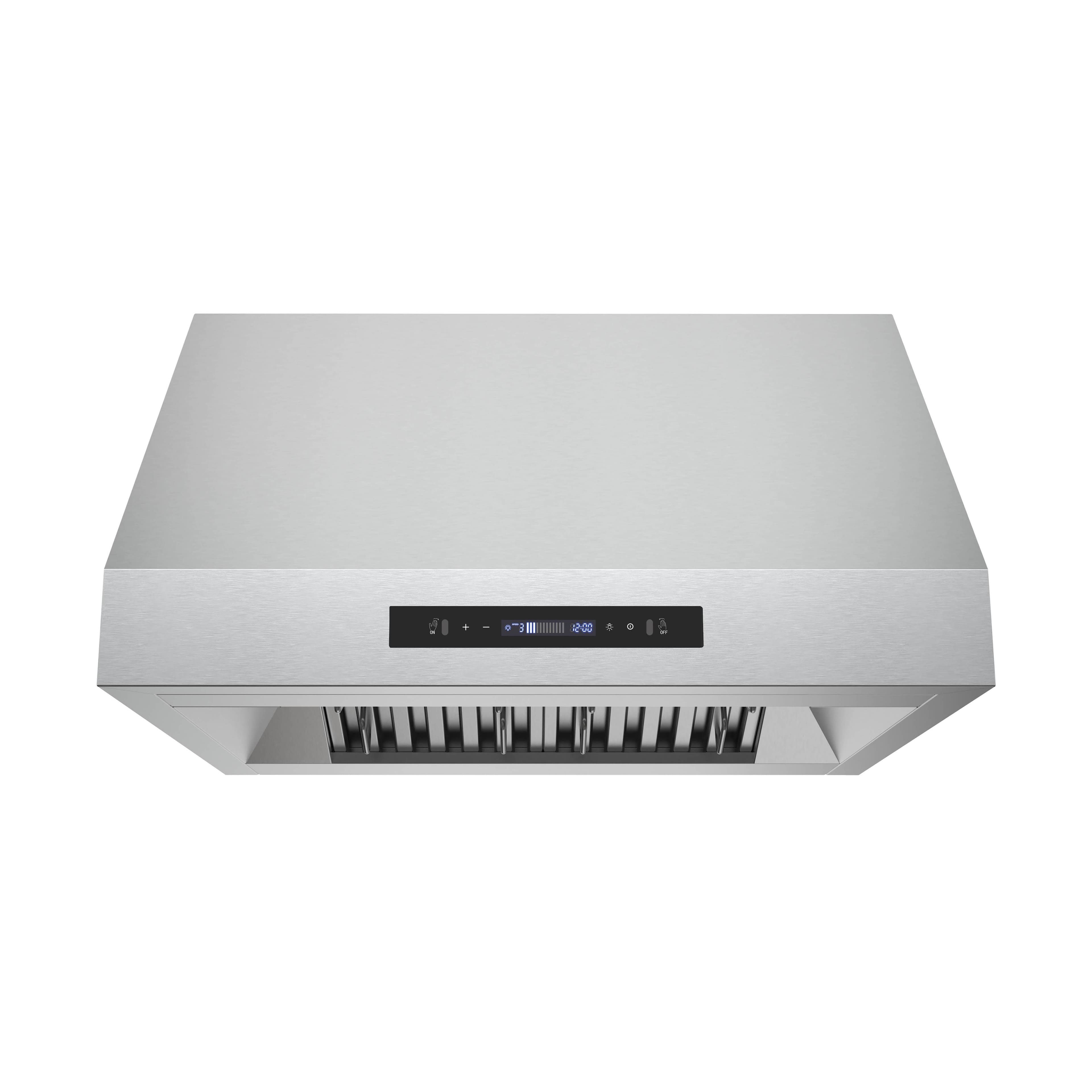 Front. Streamline - 30 in. Diveria Ducted Undermount 350 CFM Range Hood, Baffle Filters, Touchpad Control, LED Light - Brushed Stainless Steel.