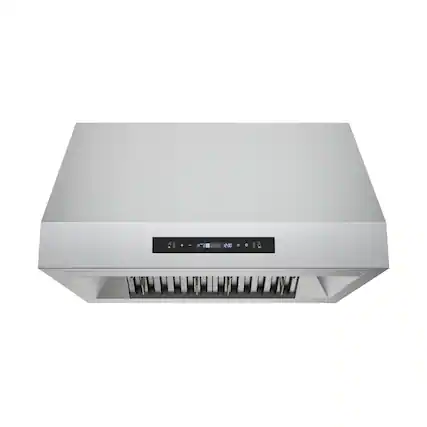 Front. Streamline - 30 in. Diveria Ducted Undermount 350 CFM Range Hood, Baffle Filters, Touchpad Control, LED Light - Brushed Stainless Steel.