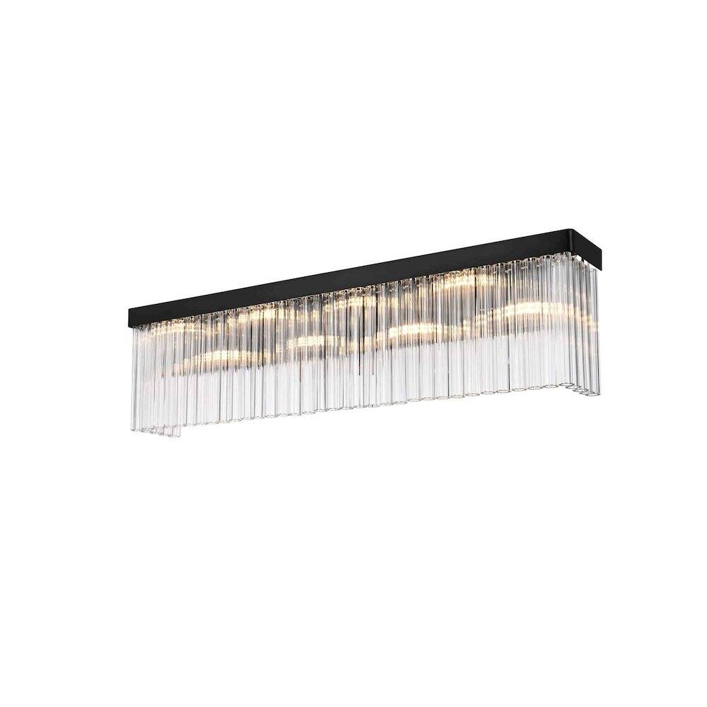 Angle. Elegant Lighting - Harlow 34 inch Wall Sconce in Black - Black.