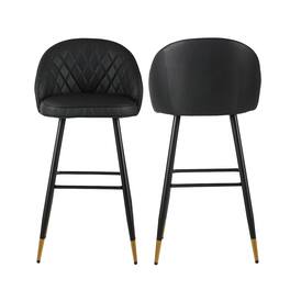 New Classic Furniture - Oliver Vegan Leather Bar Chair (Set of 2) - Black