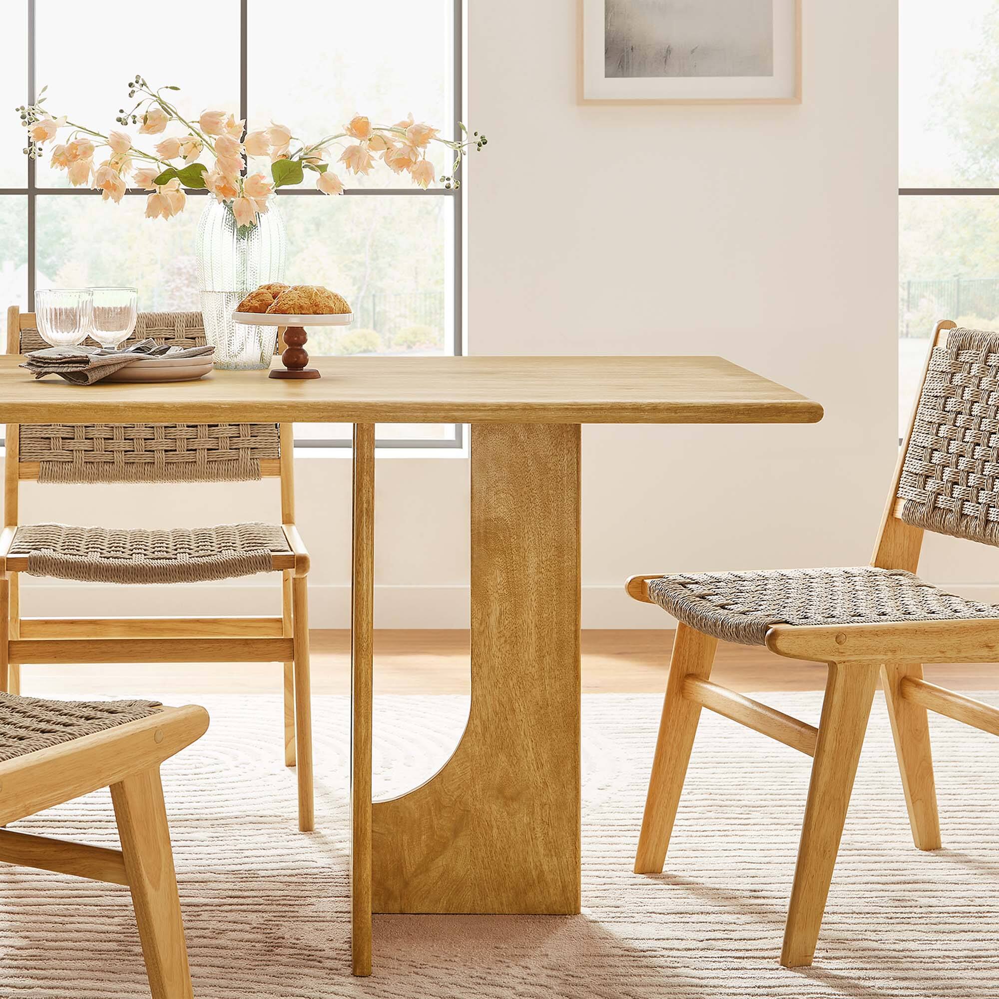Alt View 1. Modway - Rivian Rectangular 70" Wood Dining Table by Modway - Oak.