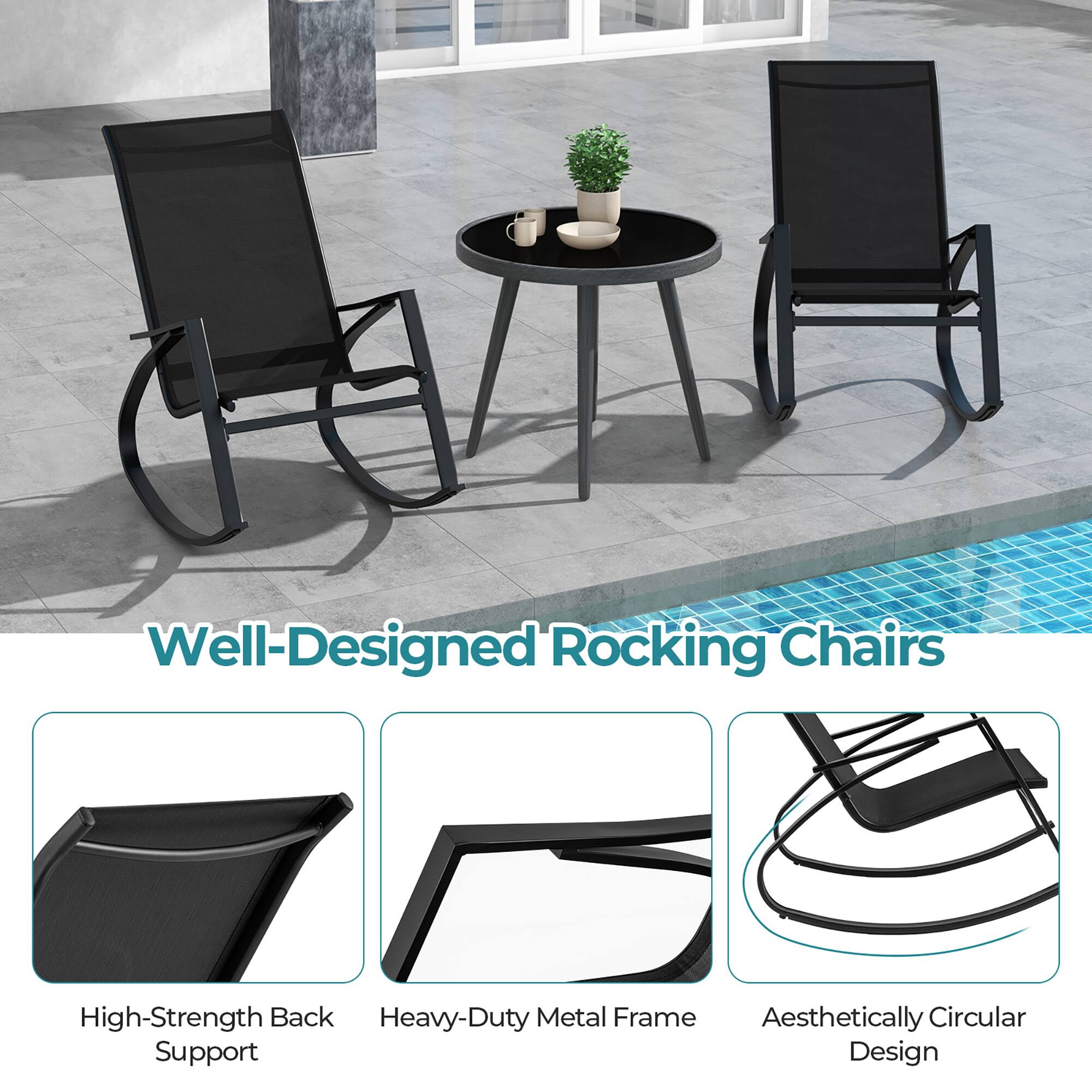 Well-Designed Rocking Chairs

- High-Strength Back Support
- Heavy-Duty Metal Frame
- Aesthetically Circular Design