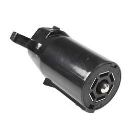 HQRP - 7-Way 7-Pin RV Blade Trailer Wiring Plug - Round Connector Trailer End - Black