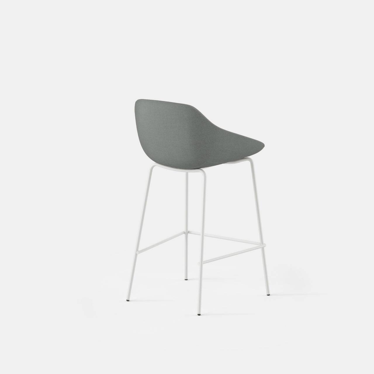 Angle. Branch Furniture - Branch Bistro Counter Stool – Durable, Stylish Seating with Ergonomic Comfort for Kitchens and Bars - Zinc / White.
