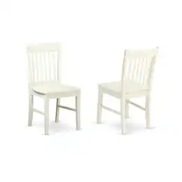 East West Furniture - Dining Room Set Linen White - Brown