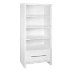 Front. ClosetMaid - ClosetMaid 165100 Decorative Media Storage Tower Bookcase with Drawer, White.