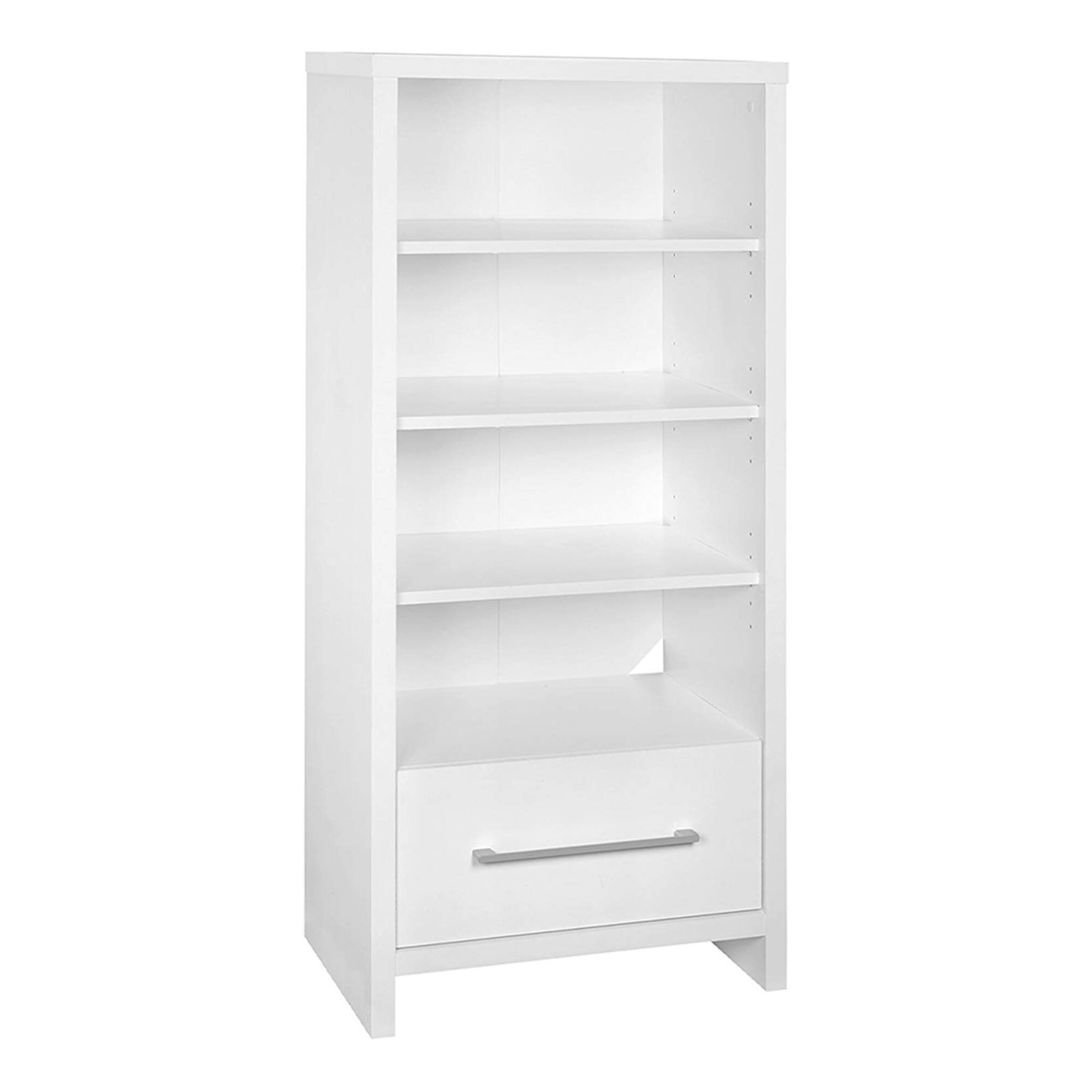 Front. ClosetMaid - ClosetMaid 165100 Decorative Media Storage Tower Bookcase with Drawer, White.