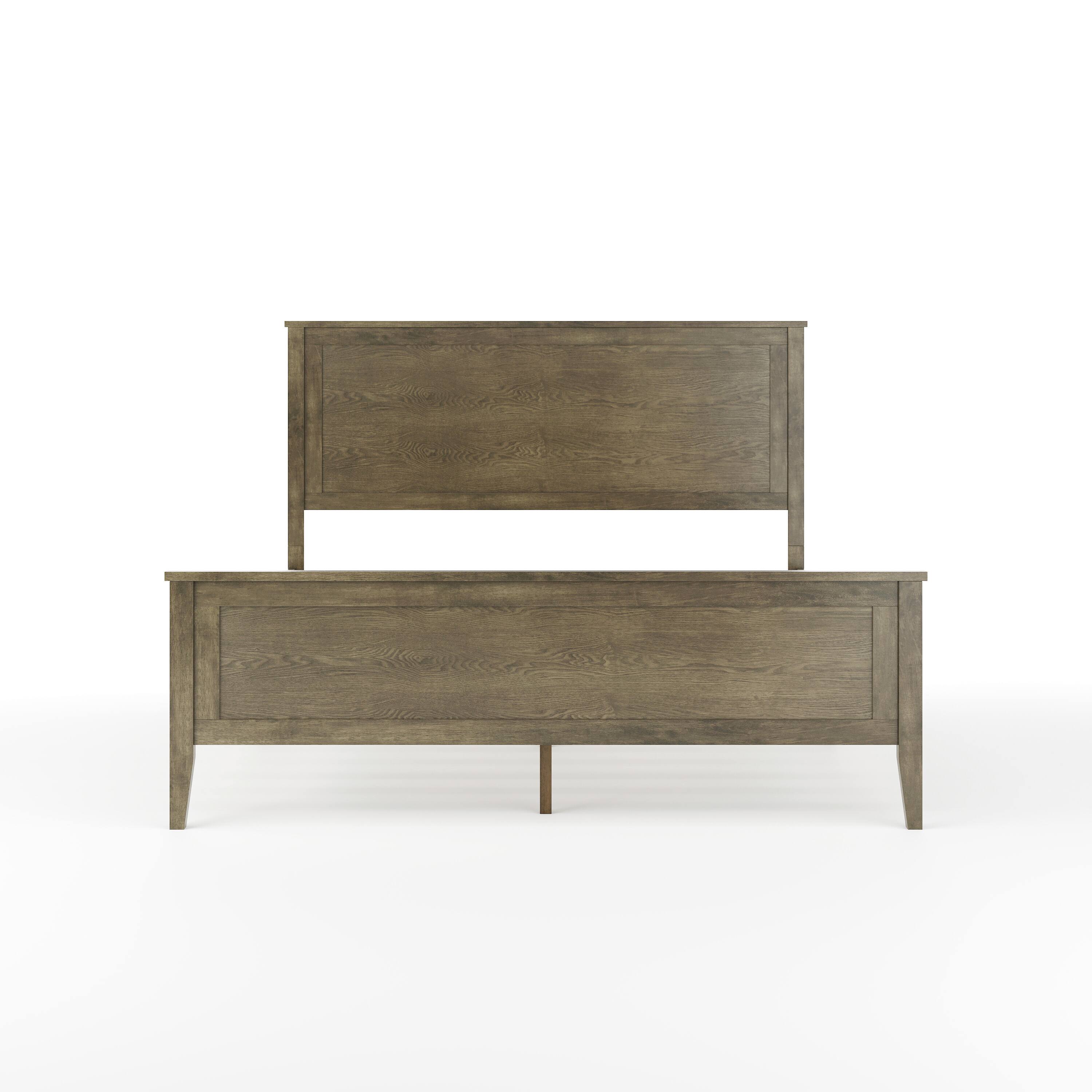 Alt View 18. Martha Stewart - Corbin Wooden Queen Size Platform Bed with Headboard and Footboard - Brown Gray.