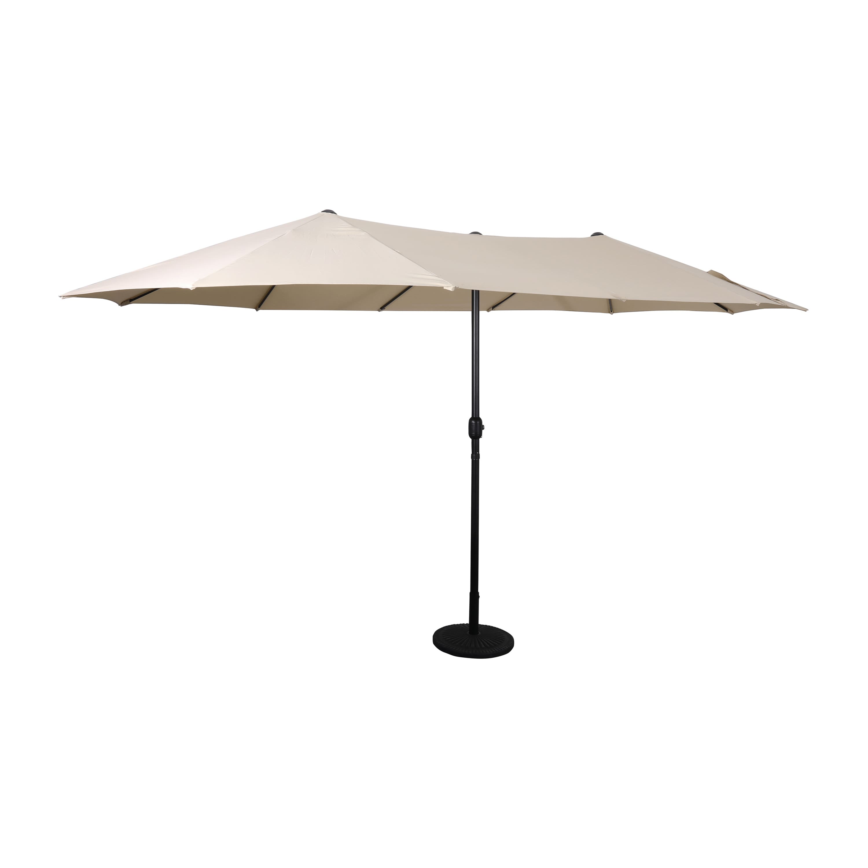 Flash Furniture - Elizabeth Commercial Grade 15 FT Triple Head Patio Umbrella with Crank and Easy Lift Functionality - Tan