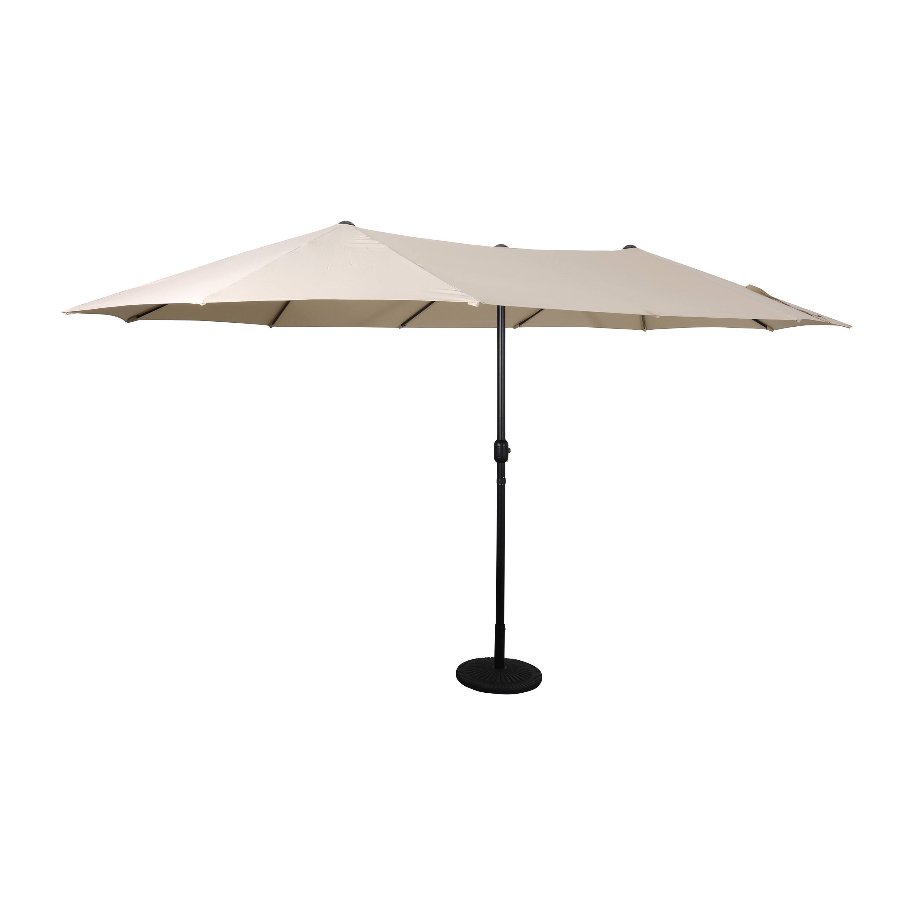 Front. Flash Furniture - Elizabeth Commercial Grade 15 FT Triple Head Patio Umbrella with Crank and Easy Lift Functionality in Tan - Tan.