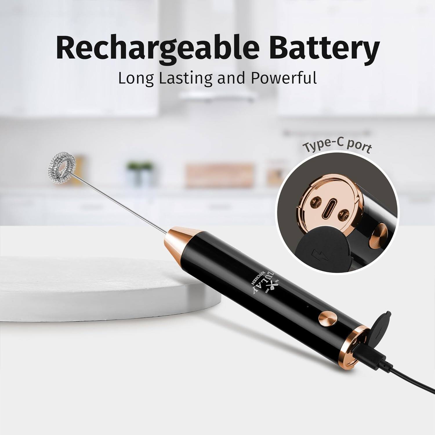 Rechargeable Battery  
Long Lasting and Powerful  

Type-C port