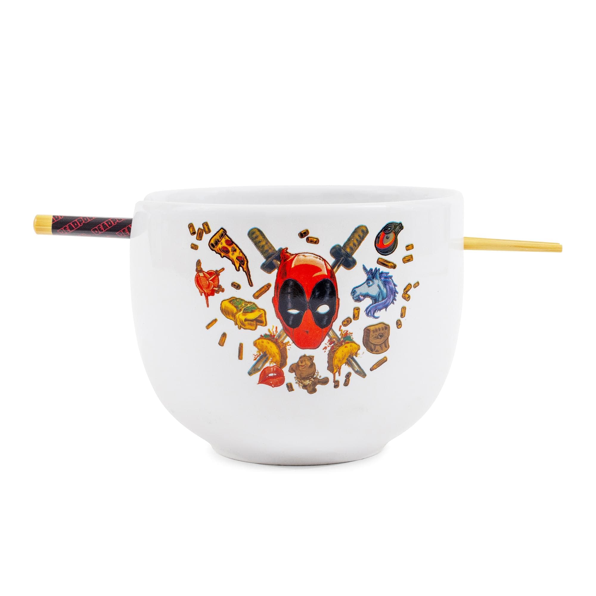 Marvel - Deadpool Icons 20-Ounce Ramen Bowl and Chopstick Set - White