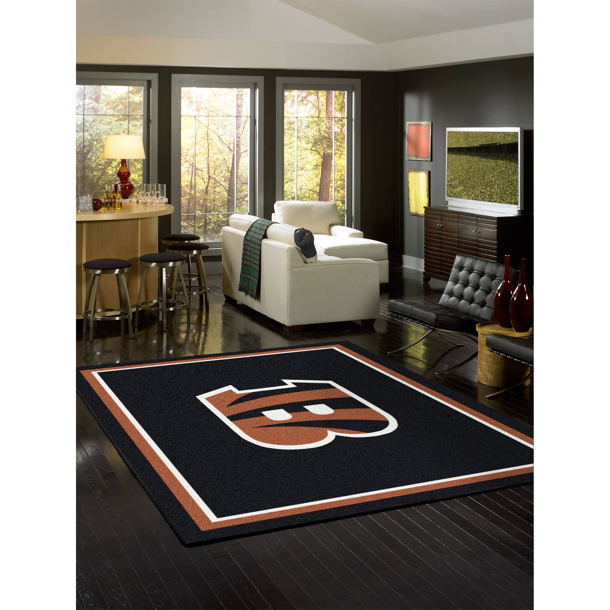 Alt View 1. Imperial - Cincinnati Bengals 7'8'' x 10'9'' Spirit Rug - Black.