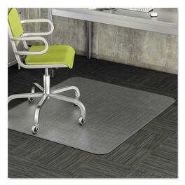 Deflecto - DuraMat Moderate Use Chair Mat for Low Pile Carpeted Floors, Rectangular with Lip, Beveled Edges, 36 x 48 - Clear