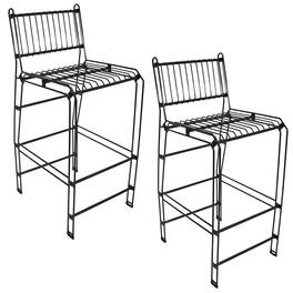 Sunnydaze - Steel Wire Indoor and Outdoor Bar Chairs - Set of 2 - Black