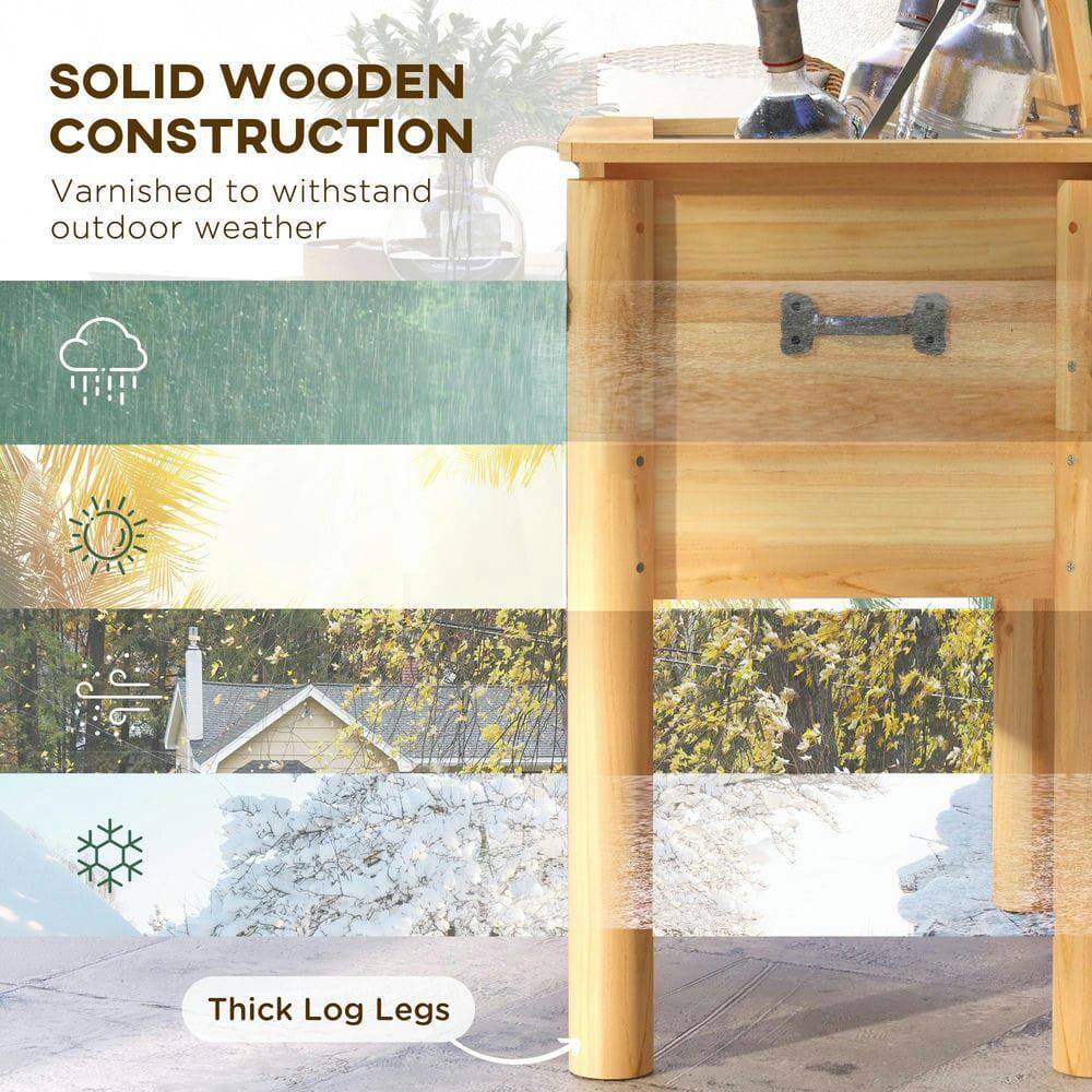 SOLID WOODEN CONSTRUCTION  
Varnished to withstand outdoor weather  

Thick Log Legs