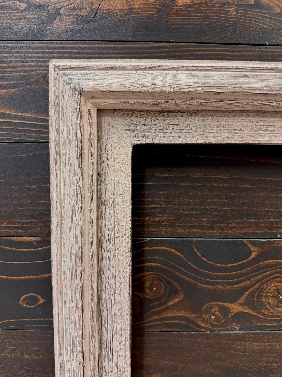 Back. LAREDO FRAME FACTORY - 65 inch Handmade Tv frame for Samsung The Frame tv and Frame Pro Model - RUSTIC DRIFT WOOD.