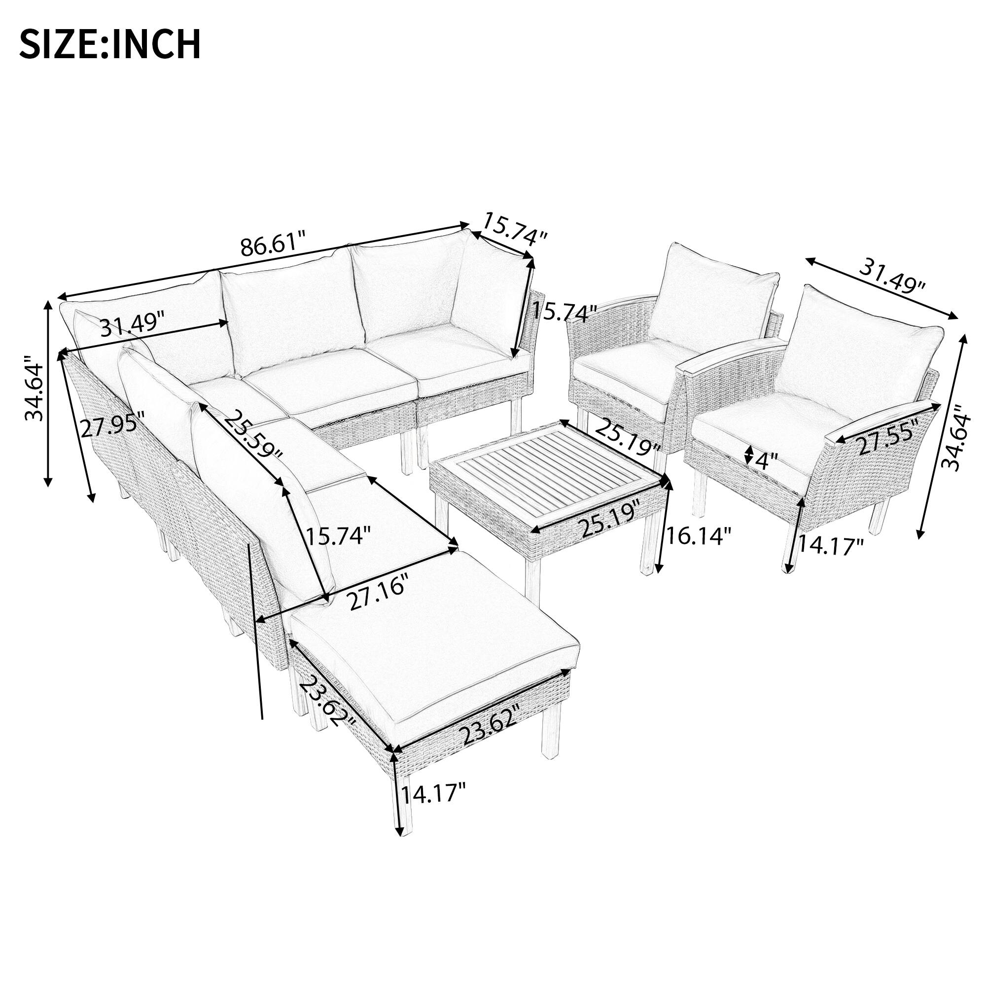 SIZE: INCH

- 34.64"
- 31.49"
- 27.95"
- 86.61"
- 25.59"
- 15.74"
- 27.16"
- 15.74"
- 31.49"
- 15.74"
- 25.19"
- 27.55"
- 34.64"
- 4"
- 25.19"
- 16.14"
- 14.17"
- 23.62"
- 23.62"
- 14.17"