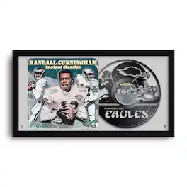 Sporticulture - Randall Cunningham Philadelphia Eagles 14" x 26" Framed Art Vinyl Album Print - Black