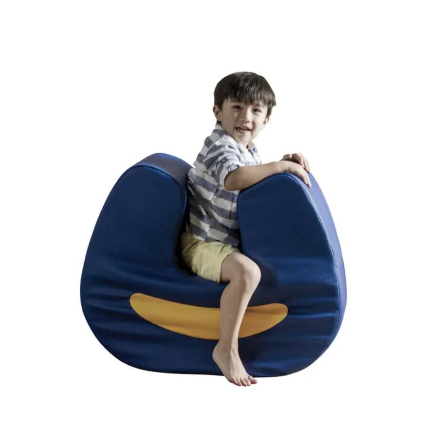 Angle. Jaxx - SqUoosh U-Shaped Sensory Rocker, Royal Blue / Yellow - Royal Blue/Yellow.