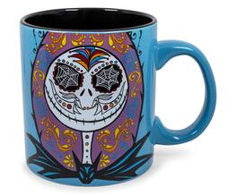 Disney - Nightmare Before Christmas Jack & Sally Day of the Dead Ceramic Mug | 20 Ounces - Blue