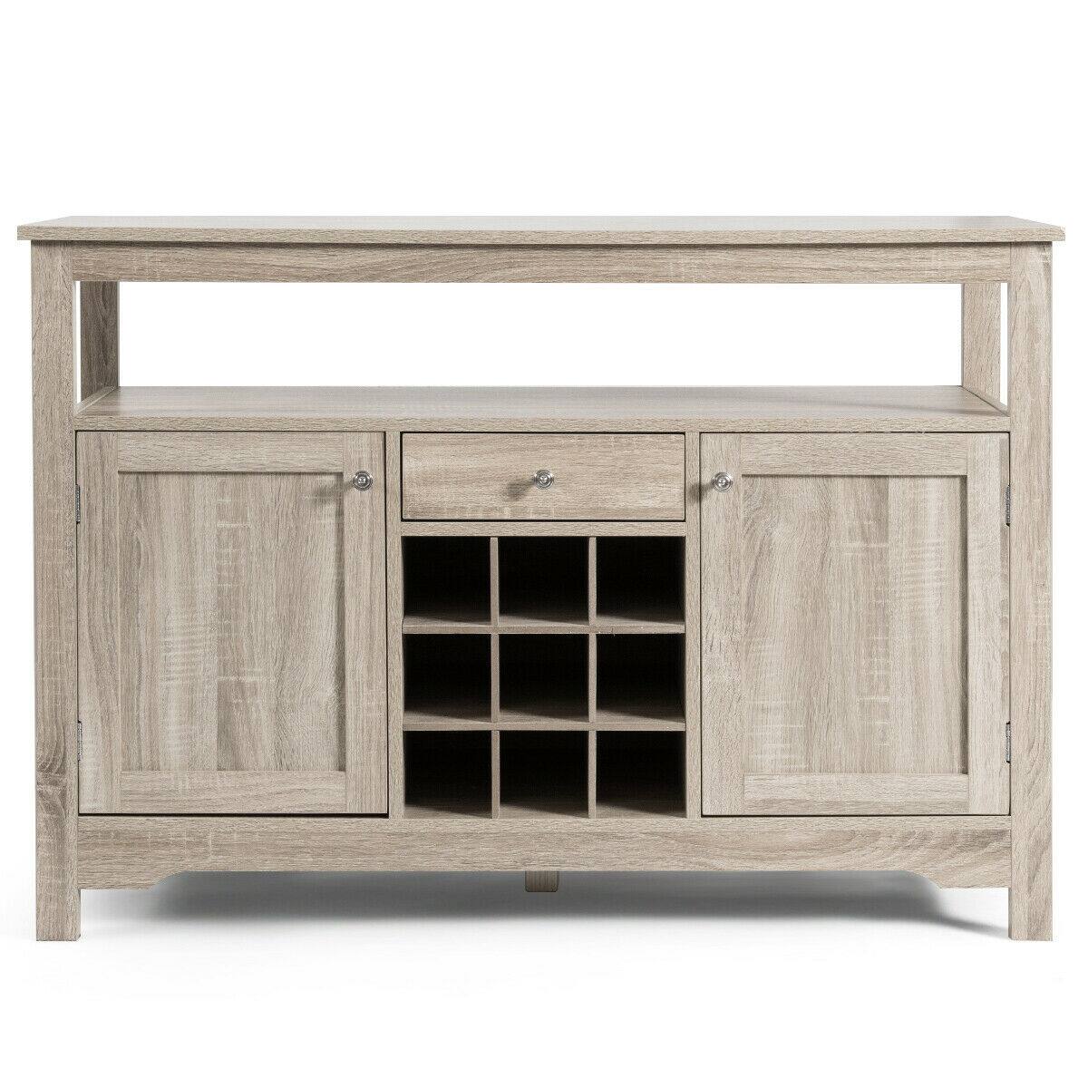 Alt View 1. Gymax - Gymax Buffet Server Sideboard Wine Cabinet Console Table Grey Home - as pics.