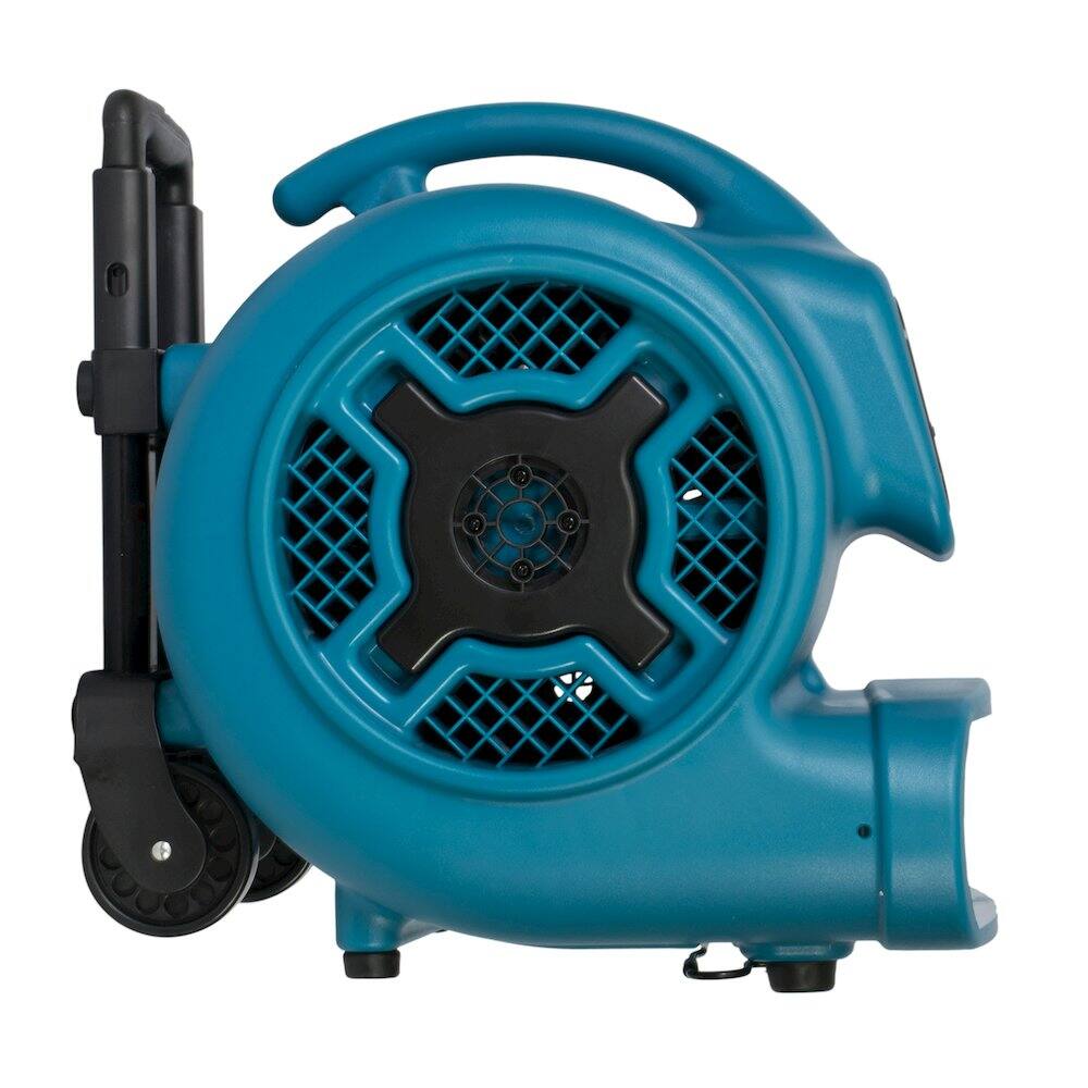 Alt View 4. XPOWER - 3/4 HP 3200 CFM 3 Speed, Carpet Dryer, Blower with Telescopic Handle and Wheels - Blue.