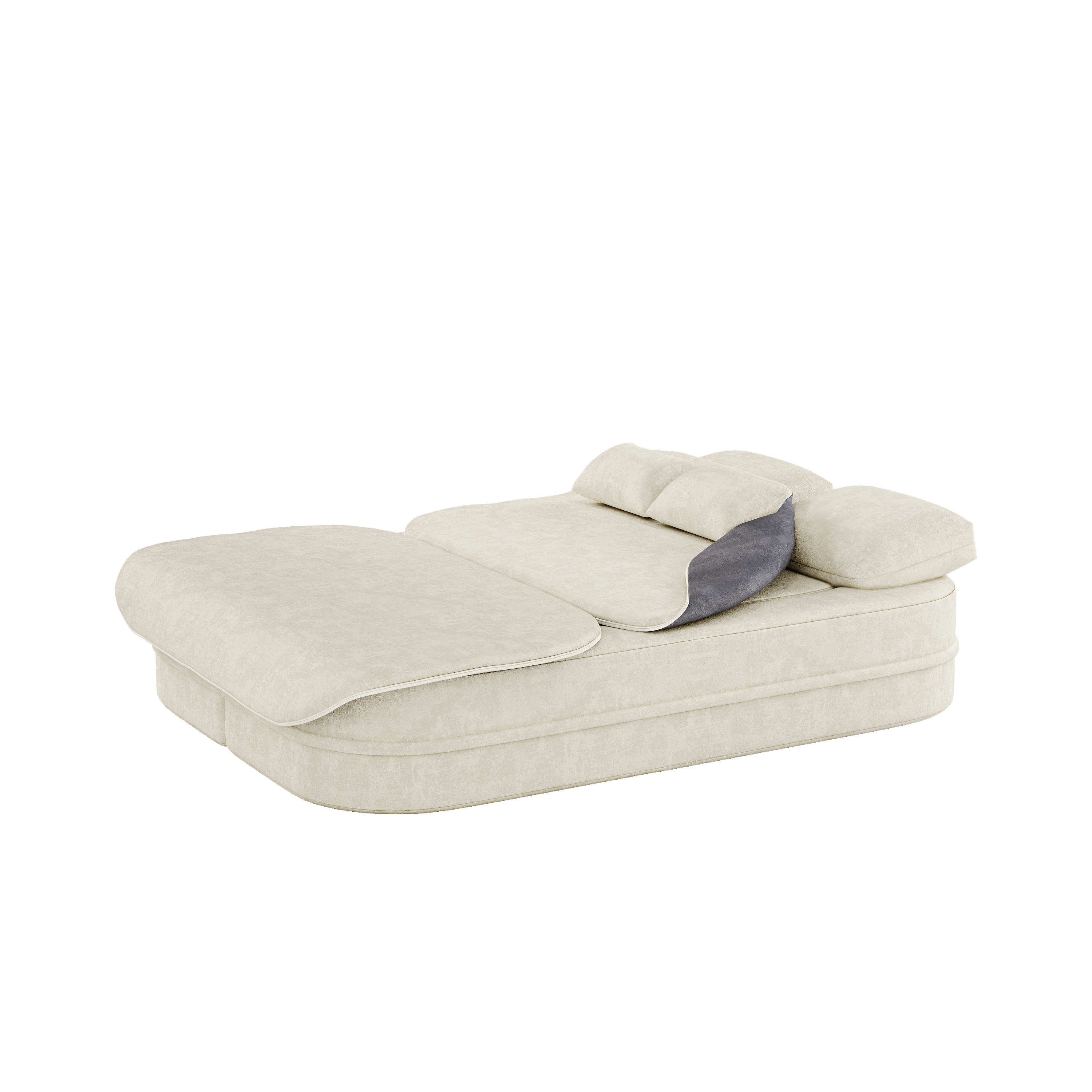 Left. APRILSOUL - Foldable Sofa Convertible Sleeper Foam Bed Multi Functional Blanket Chenille Floor Folding Sofa Lounge Living Room - Beige.