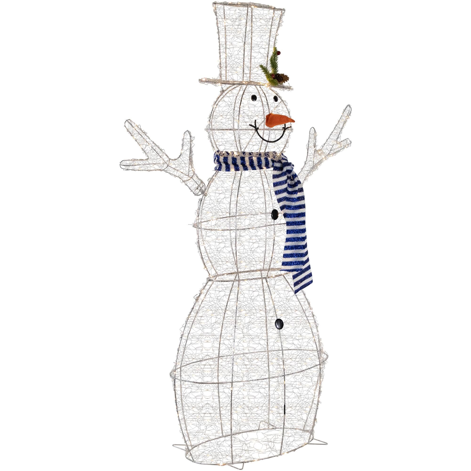 Alt View 4. Northlight - 48" LED Lighted Silver Mesh Snowman Outdoor Twinkling Christmas Decoration - Silver.