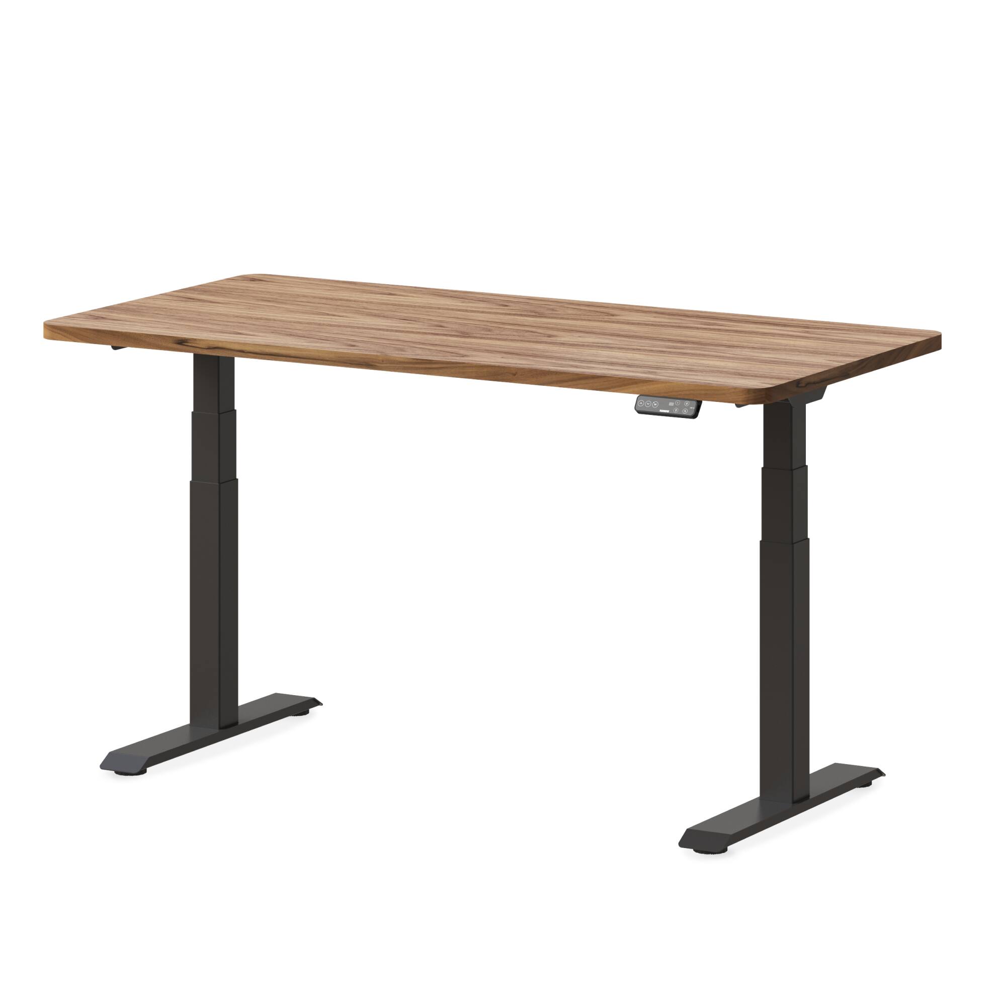 Angle. FlexiSpot - FlexiSpot E7 60''W Electric Adjustable Standing Desk, Black Walnut/Black - Walnut.