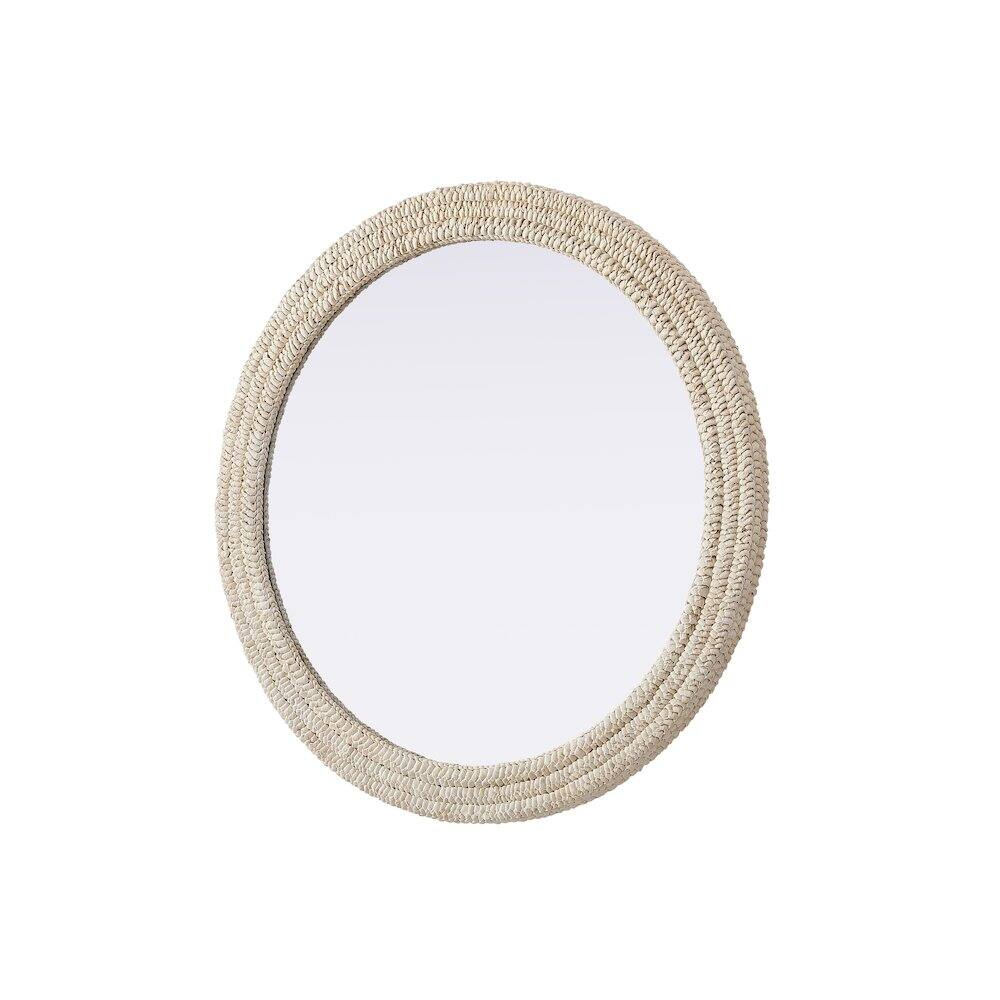 Alt View 1. Elegant Decor - Round Cornhusk Mirror 42x42 in Linen White - Linen White.
