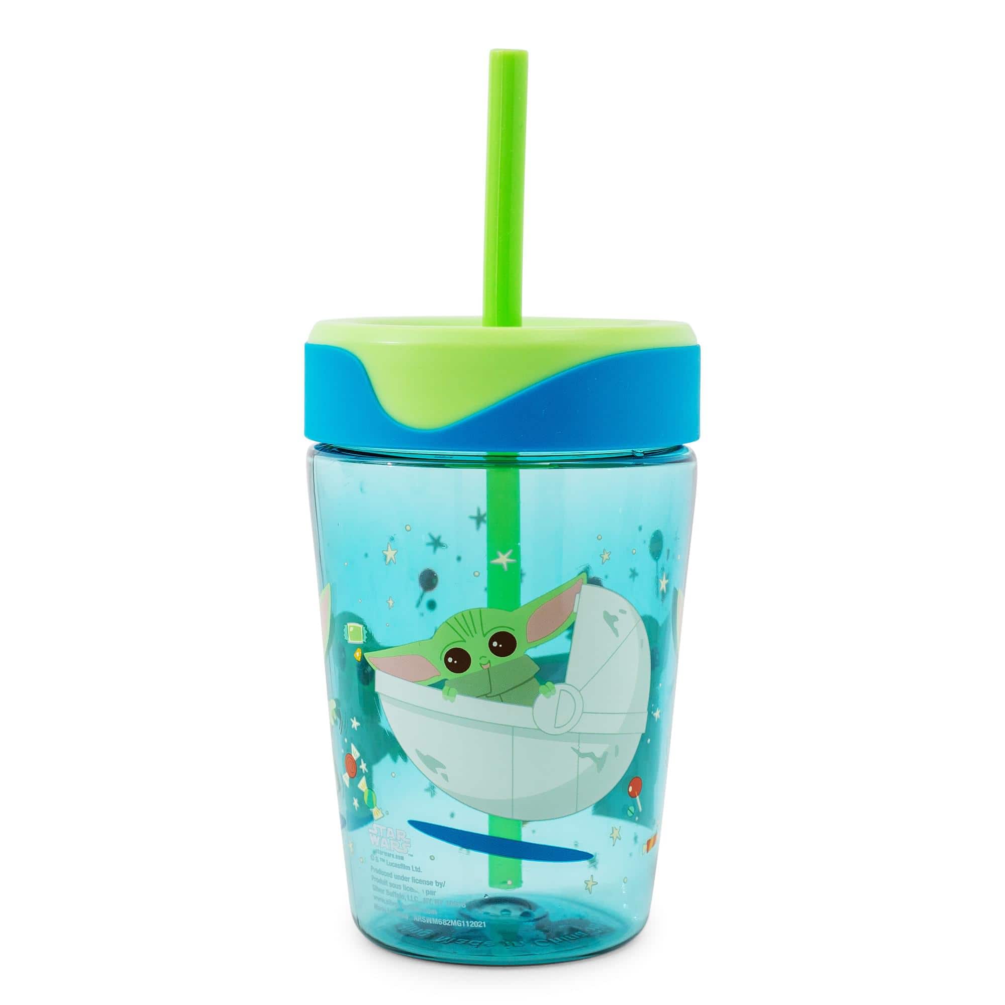 Silver Buffalo - Star Wars: The Mandalorian Grogu Kids Spill-Proof Tumbler With Straw | 18 Ounces - Blue price history on PriceWatchPro