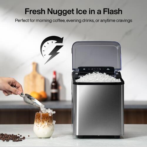 Fresh Nugget Ice in a Flash  
Perfect for morning coffee, evening drinks, or anytime cravings