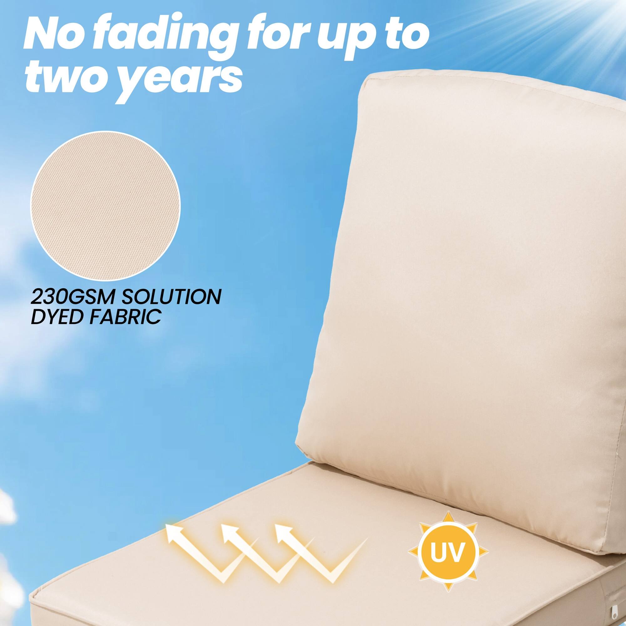 No fading for up to two years

230GSM SOLUTION DYED FABRIC

UV