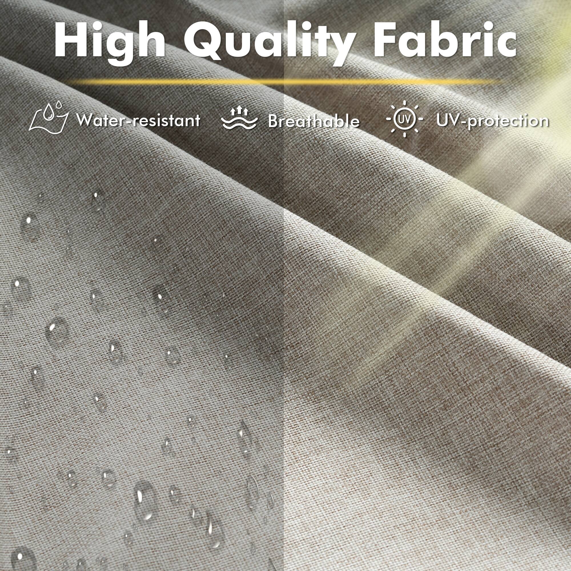 High Quality Fabric

- Water-resistant
- Breathable
- UV-protection