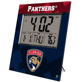 Keyscaper - Florida Panthers Color Block Digital Desk Clock - Multicolor