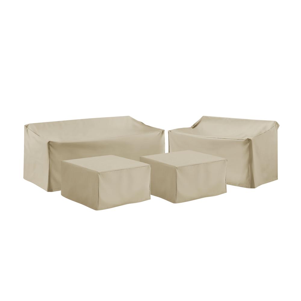 Back. Crosley Furniture - 4Pc Outdoor Furniture Cover Set - Tan.