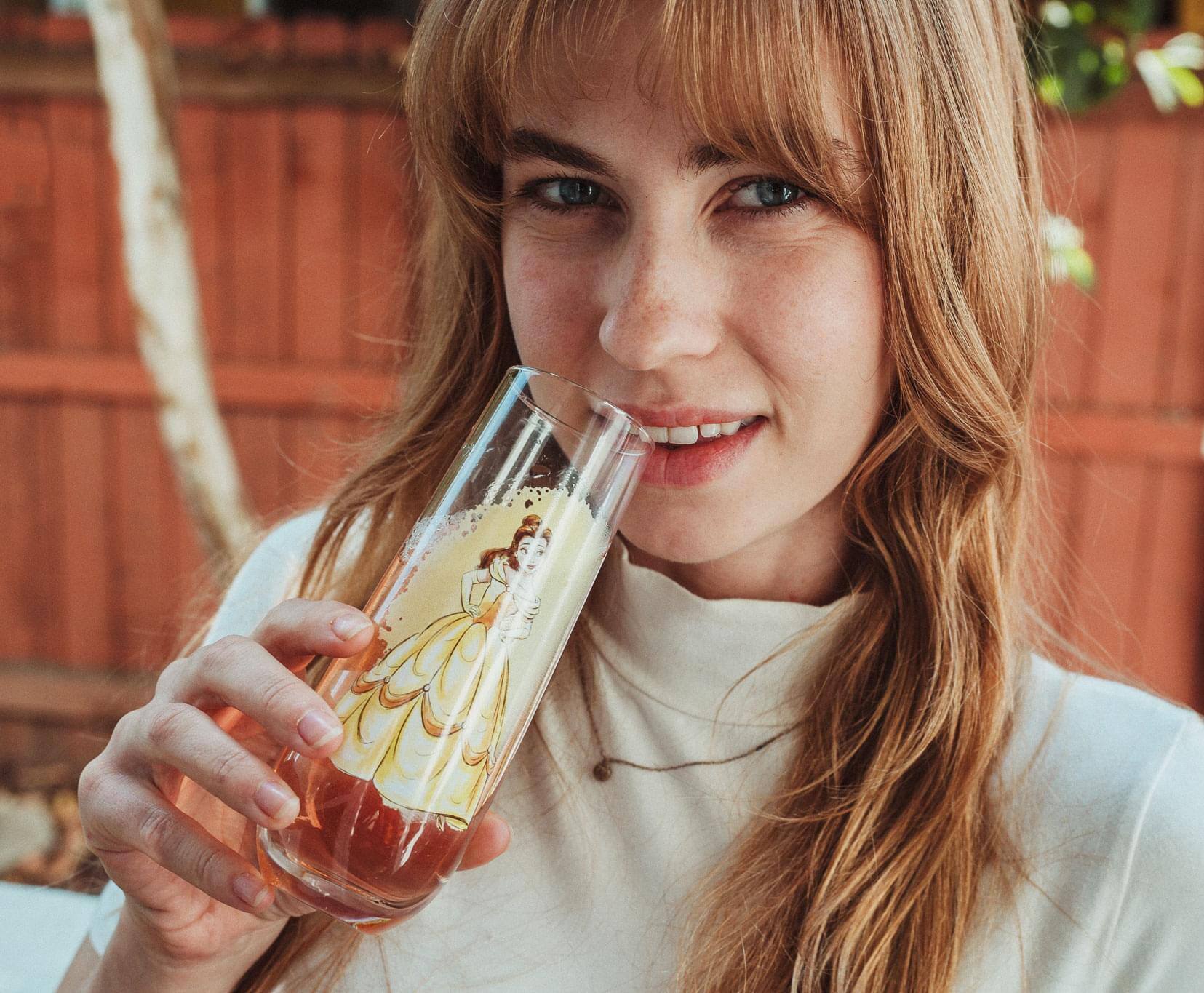 Alt View 3. Disney - Disney Beauty and the Beast 9-Ounce Stemless Fluted Glassware | Set of 2 - Blue.