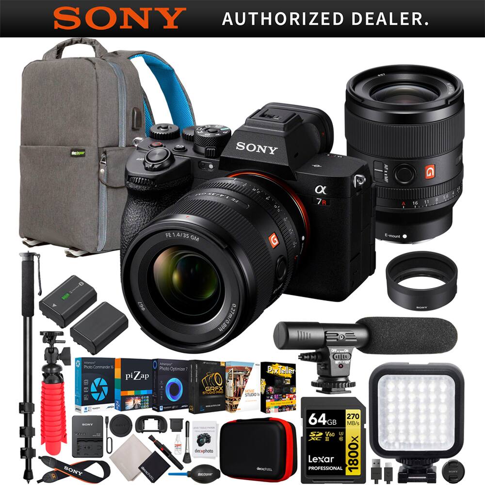 Sony - a7R V Full Frame Mirrorless Camera + FE 35mm F1.4 GM Lens Kit SEL35F14GM Bundle