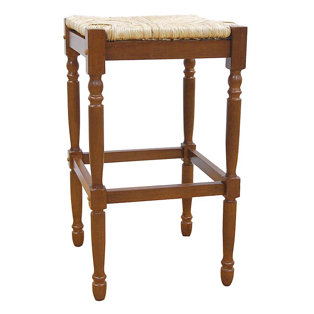 Angle. Carolina Chair & Table - Hawthorne 29" Barstool - Walnut - Walnut, Natural.
