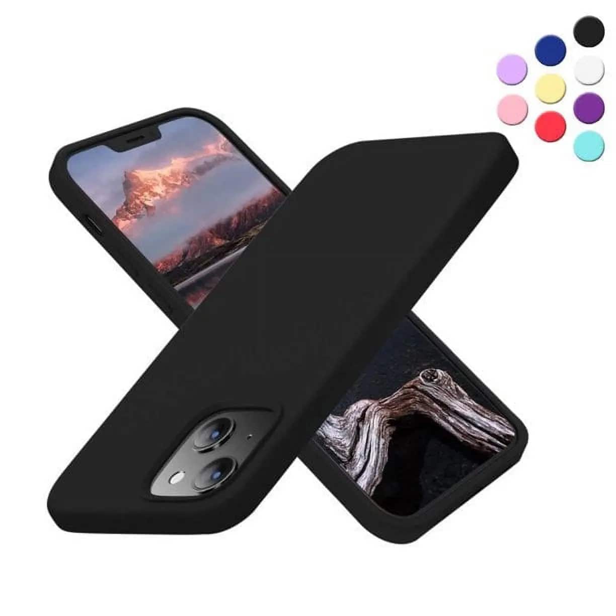 Entronix - Case Compatible with iPhone 14 - Soft-Touch Liquid Silicone - Black