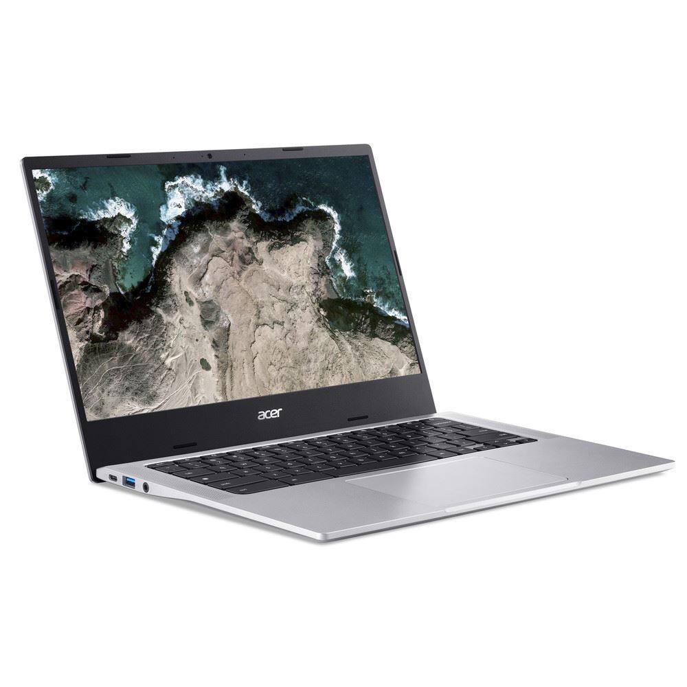 Angle. Acer - 514 - 14" Chromebook ARM Cortex A76 2.60GHz ARM Mali-G57 MC5 4GB RAM 32GB eMMC ChromeOS | CB514-2H-K52X | NX.AS1AA.002 - Silver.