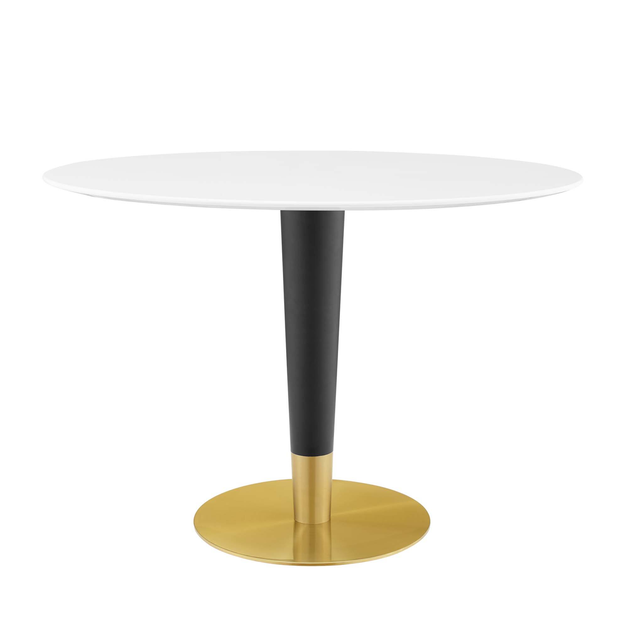 Angle. Modway - Zinque 42" Oval Dining Table by Modway - Gold White.