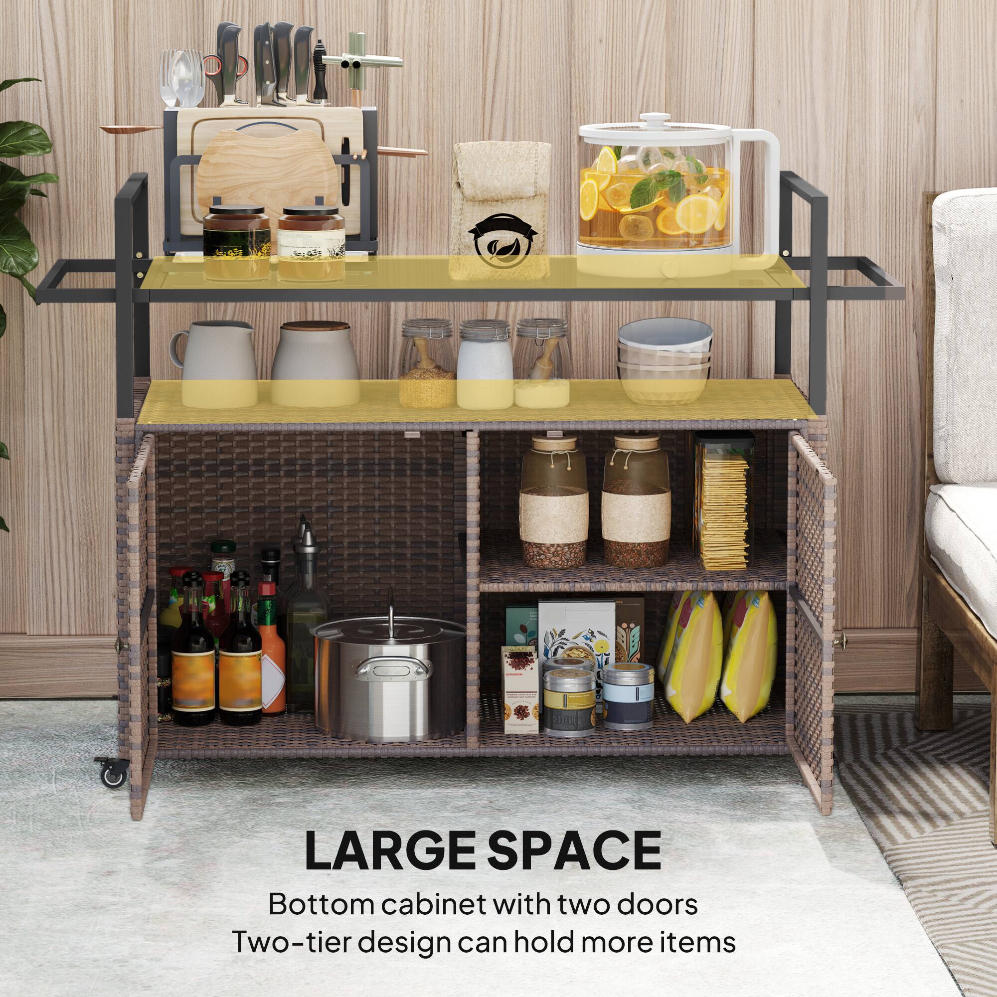 LARGE SPACE
Bottom cabinet with two doors
Two-tier design can hold more items