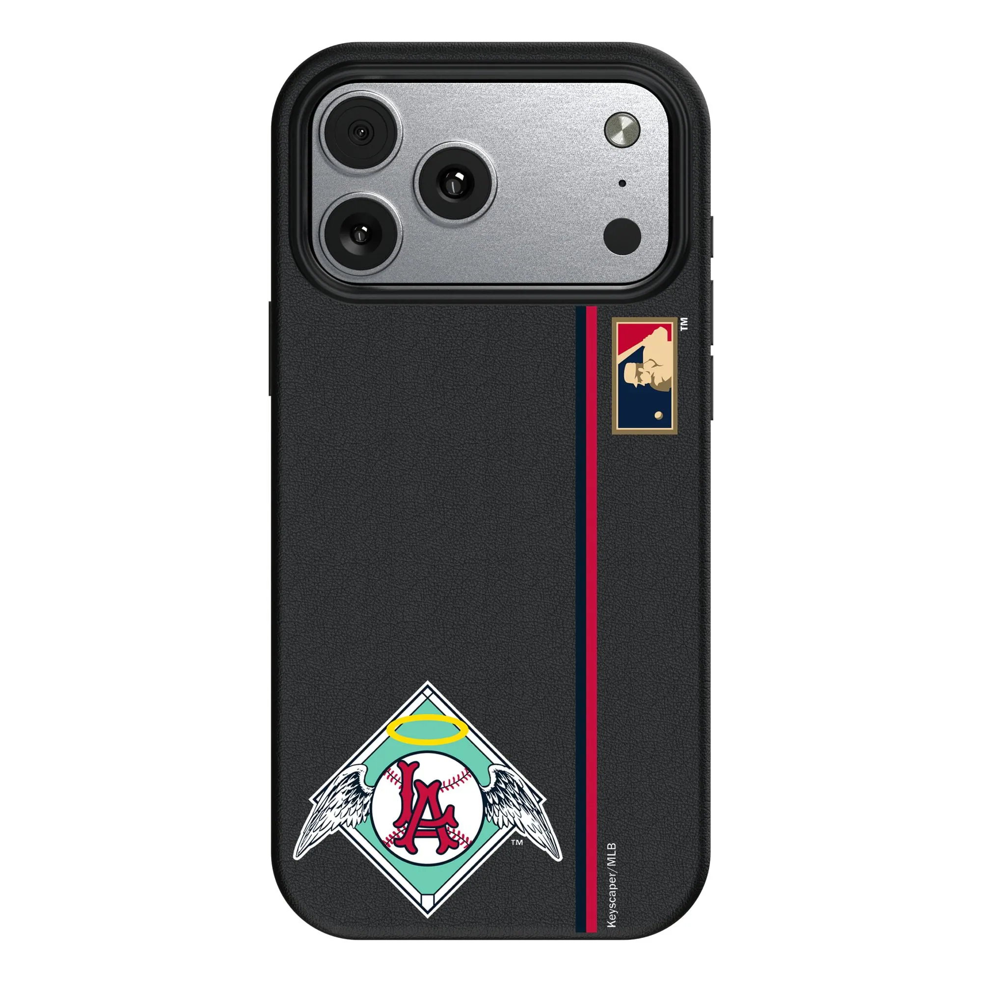 Front. Keyscaper - Los Angeles Angels 1961 Logo iPhone Magnetic Bump Case - 16 - Black.