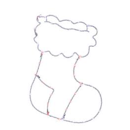 Celebrations - LED Red/White Stocking Silhouette 15 in. Hanging Decor - Red | White