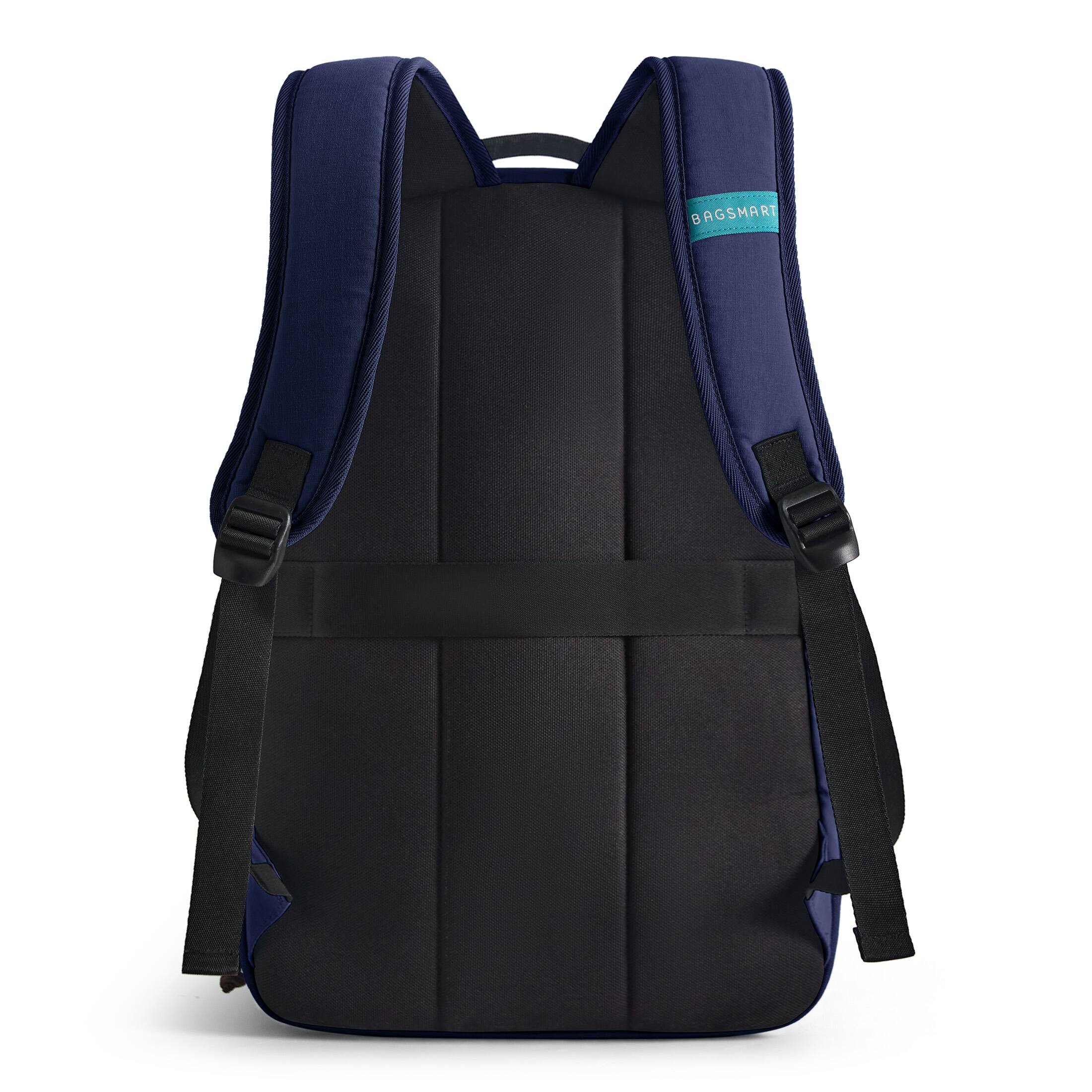 Left. Bagsmart - Focus 26L Laptop Backpack Water-Resistant Daypack with 15.6 Inch Laptop & iPad Sleeves for School Work Travel - Dark Blue.